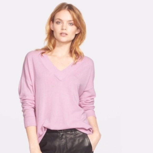 Vince V Neck 100% Cashmere Sweater Pink Size XS Vince V Neck 100% Cashmere Sweater Pink Size XS